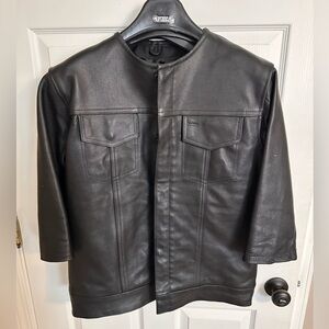 American Outlaw Gear 3/4 leather motorcycle jacket